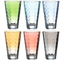 Coffret 6 chopes Optic assorties 30 cl pastel, Léonardo