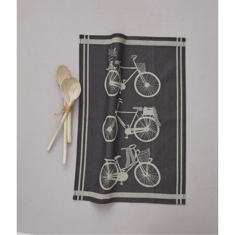 Sylvie Thiriez - Torchon jacquard Amsterdam noir, Sylvie Thiriez - Sylvie Thiriez