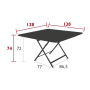 Table Caractère pliante 128x128cm, Fermob