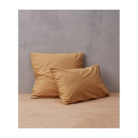Taie d'oreiller Percale Marron cire, Sylvie Thiriez