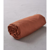 Drap Housse Percale Orange argile, Sylvie Thiriez