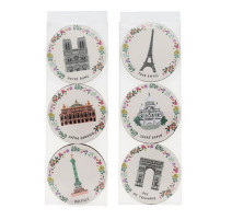 Set de 6 dessous de verre assortis Paris Je T'adore, Kiub