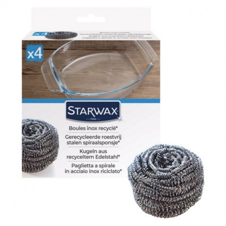 4 Boules de Nettoyage Inox Recyclé, Starwax