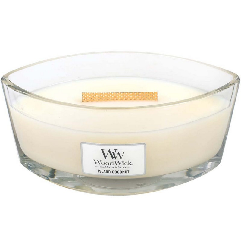 Bougie parfumée Ellipse noix de coco des iles, Woodwick