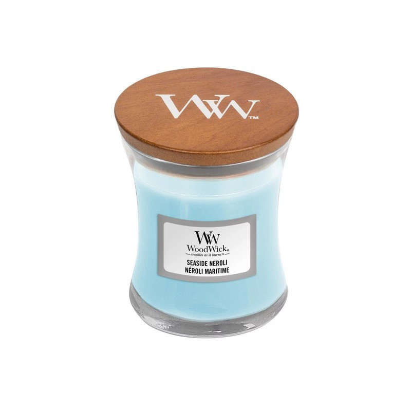Woodwick - Bougie parfumée Neroli maritime, Woodwick Petit Modèle - Woodwick