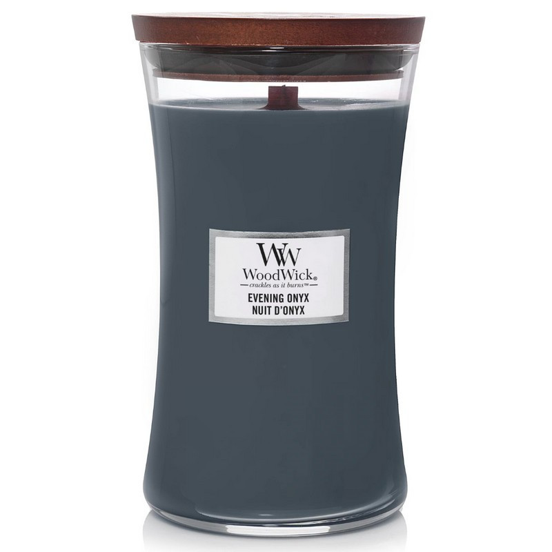 Woodwick - Bougie parfumée Nuit d'Onyx, Woodwick Grand Modèle - Woodwick