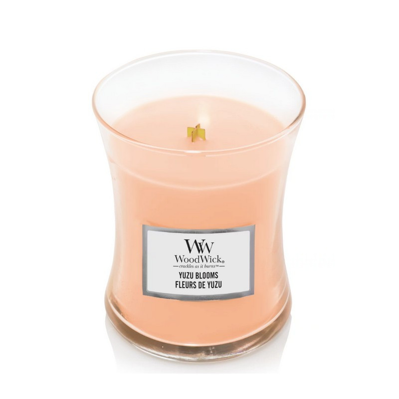 Woodwick - Bougie parfumée Fleurs de Yuzu, Woodwick Moyen Modèle - Woodwick