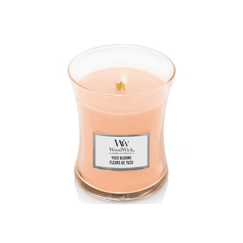 Woodwick - Bougie parfumée Fleurs de Yuzu, Woodwick Petit Modèle - Woodwick