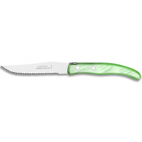 couteau à steak berlingot vert pâle, claude dozorme - dozorme