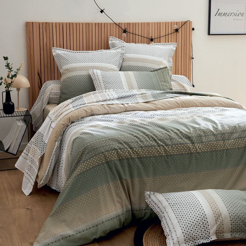 Tradilinge - Housse de couette Niagara Kaki, Tradilinge 260 x 240 cm - Tradilinge