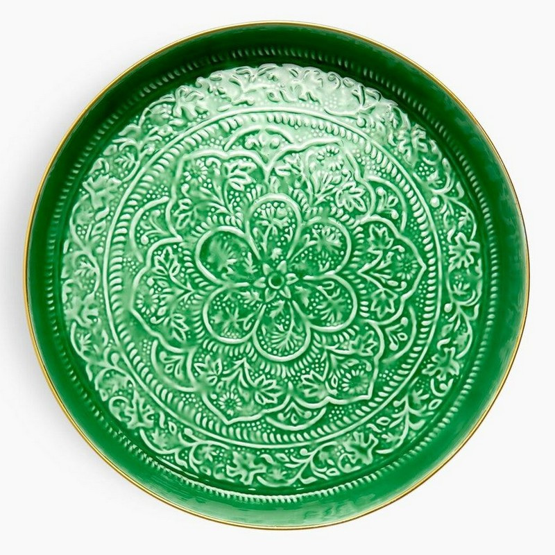 Bazardeluxe - Plateau Berbère Slim 45 cm, Bazardeluxe Vert - Bazardeluxe