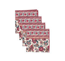 Serviettes de table Carlotta Cream Indian Flowers, LOUISE MISHA