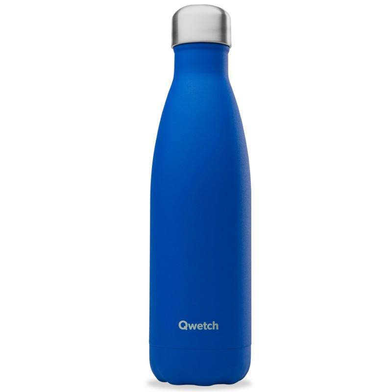 bouteille isotherme matt bleu majorelle, qwetch 500 ml - qwetch