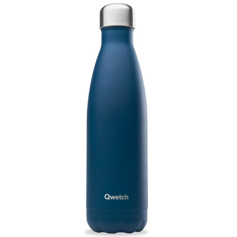 bouteille isotherme matt bleu marine 500ml, qwetch - qwetch