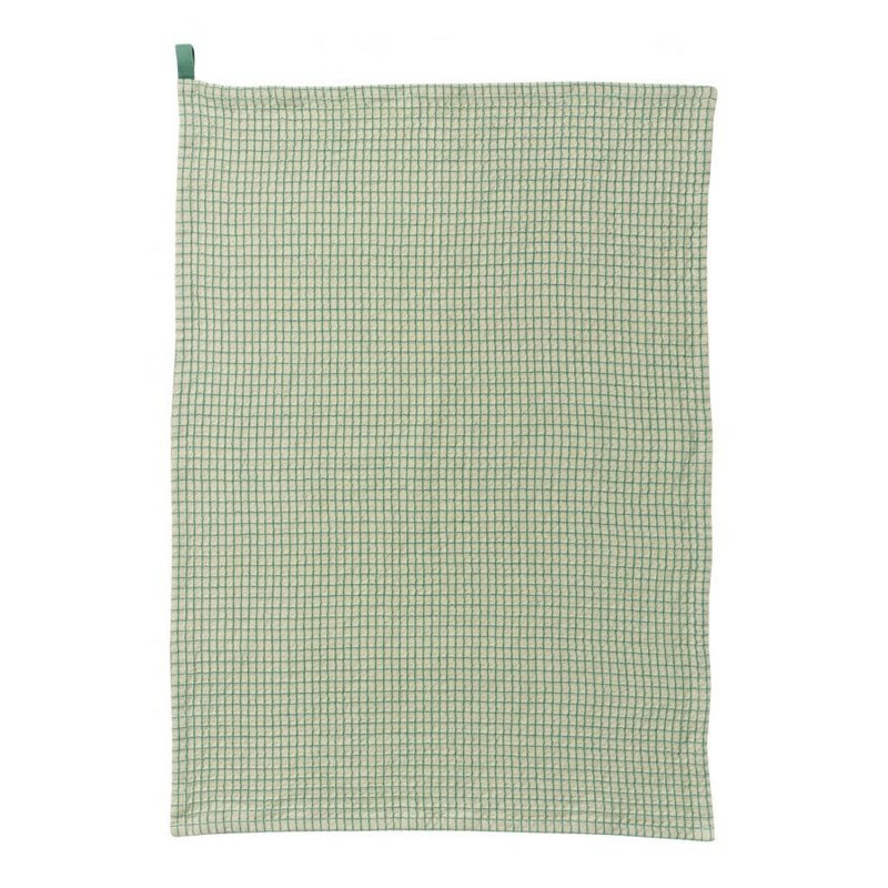 torchon nid d'abeilles bicolore mumba 50 x 70 cm, vivaraise menthe - vivaraise