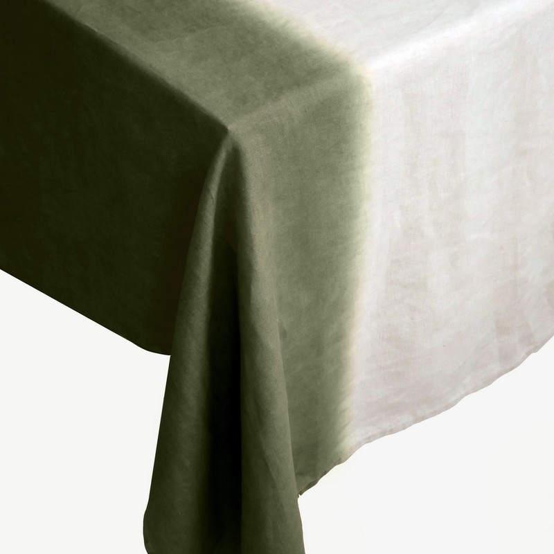 nappe en lin deepali kaki, vent du sud 160 x 160 cm - vent du sud