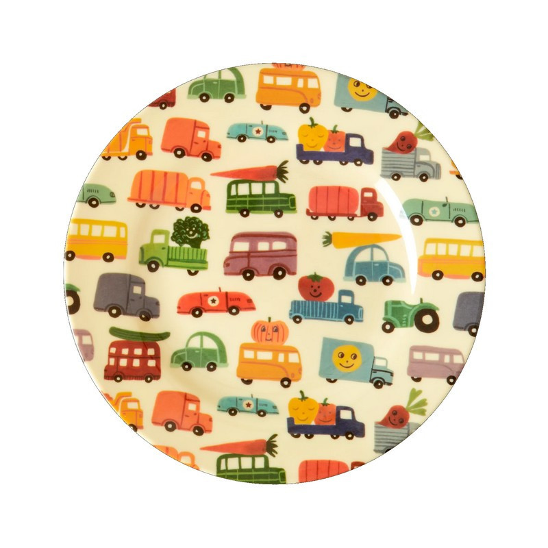 assiette dessert 20 cm happy cars, rice - rice