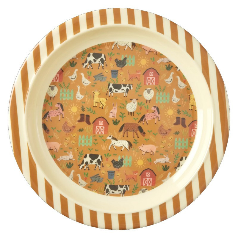 assiette plate 22 cm ferme, rice - rice