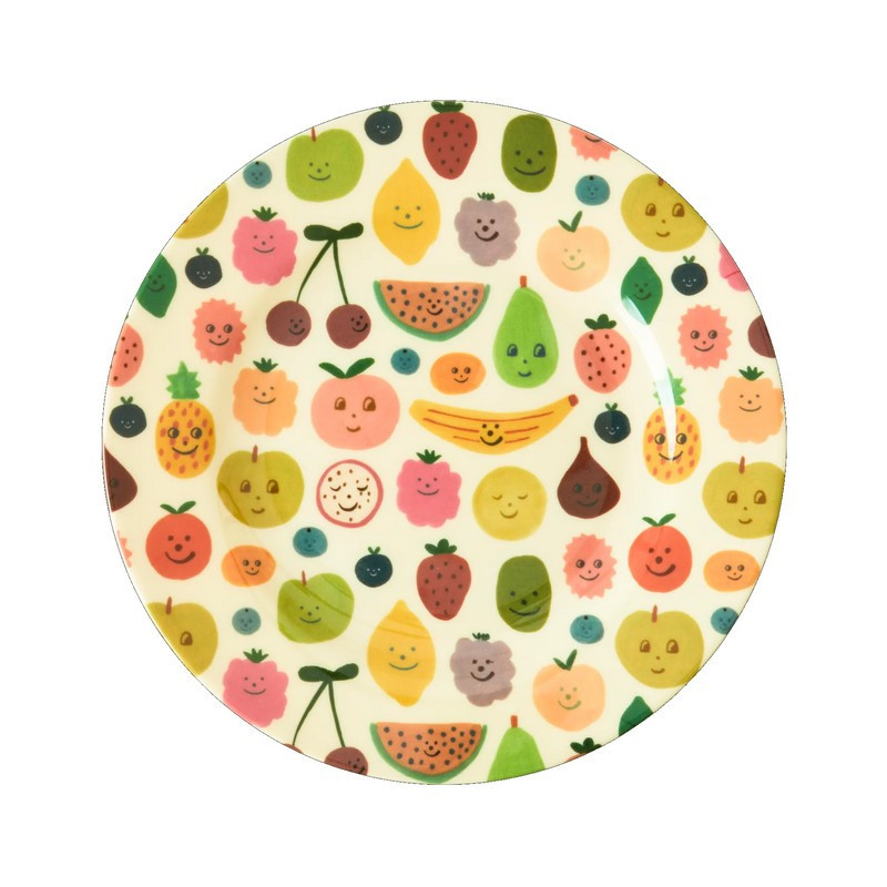 assiette dessert 20 cm happy fruits, rice - rice