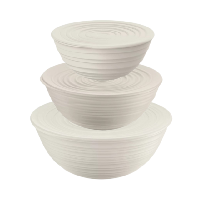 Bol avec couvercle Tierra Blanc Lait, Guzzini