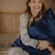 Taie d'Oreiller en Soie 65 x 65 cm Bleu Nuit, Emily's Pillow