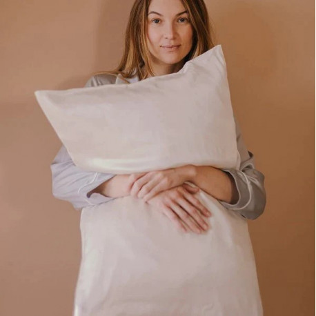 taie d'oreiller en soie 65 x 65 cm blanc, emily's pillow - emily's pillow