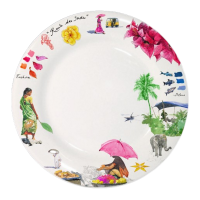 Coffret 4 assiettes plates Route des Indes, Faïencerie de Gien