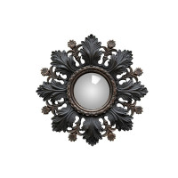 Miroir convexe Feuilles Noires et Fleurs, Chehoma