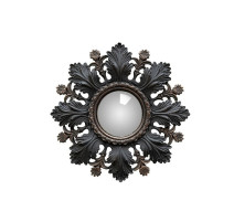 Miroir convexe Feuilles Noires et Fleurs, Chehoma