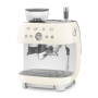 Machine à café Expresso avec broyeur Années 50 Crème, SMEG