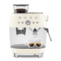 Machine à café Expresso avec broyeur Années 50 Crème, SMEG