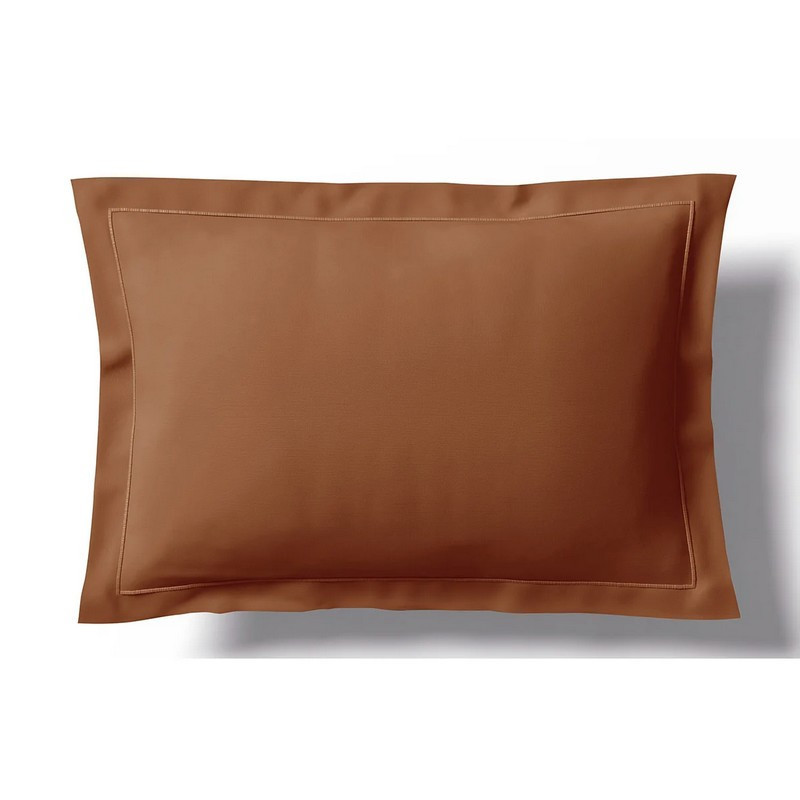 Anne de Solène - Taie d'oreiller Percale Vexin Terracotta, Anne de Solène 50 x 75 cm - Anne de Solène