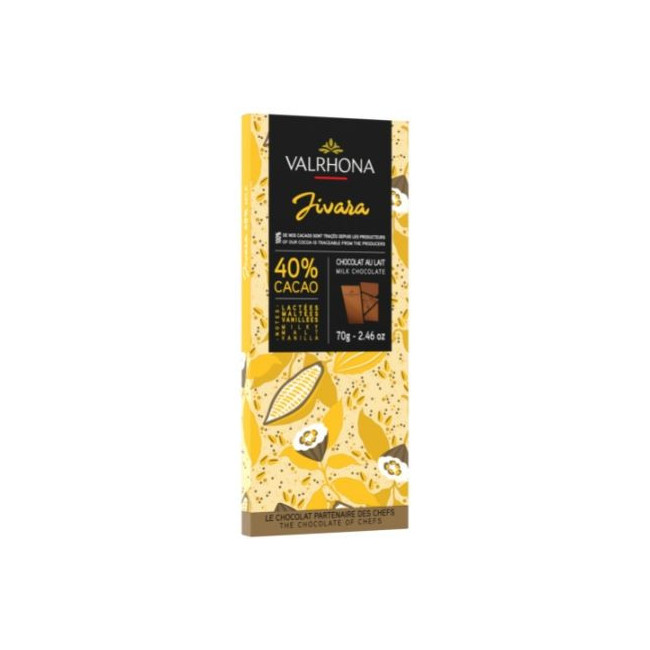Tablette chocolat lait Jivara 40%, Valrhona