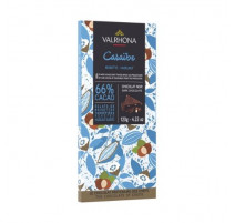 tablette chocolat noir Caraïbe & Noisettes 66%, Valrhona