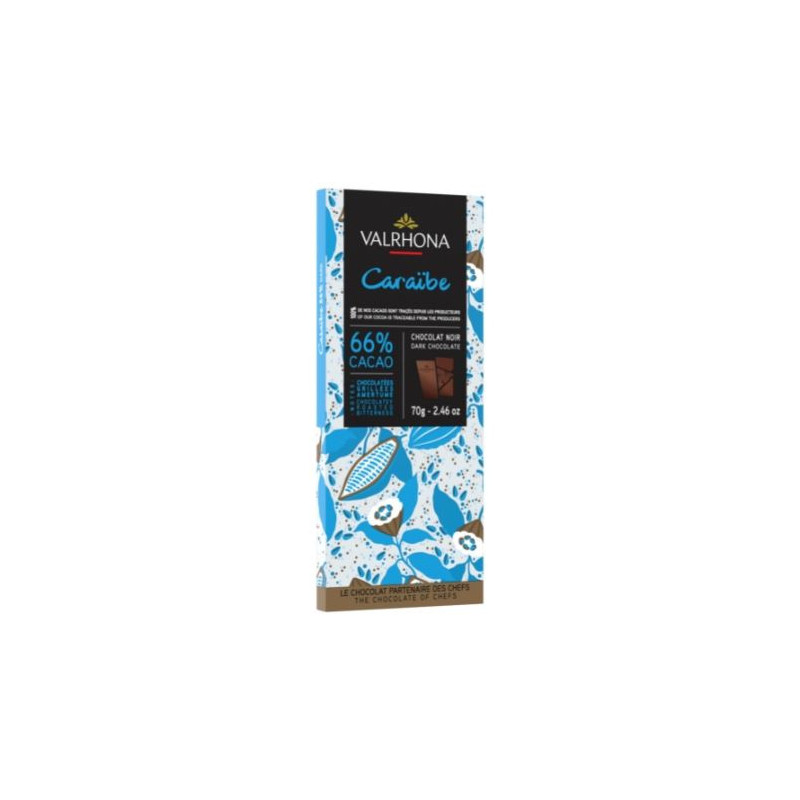 Tablette de chocolat noir pâtissier Caraïbe 66% cacao - Valrhona - Valrhona