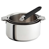 Set de 3 casseroles Amovibles + 1 poignée noire, Cristel