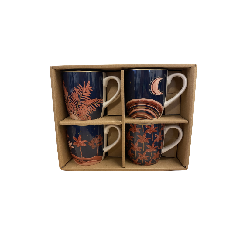 coffret 4 mugs 30 cl tropic etoilé, sema design - sema design