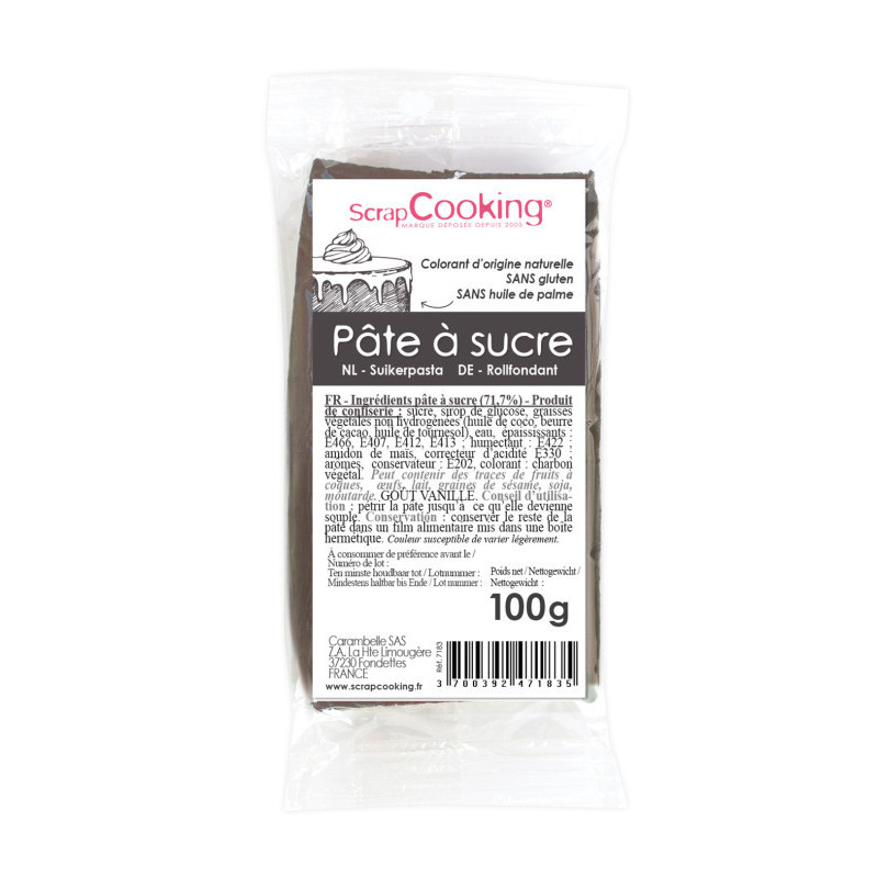 Pâte à sucre grise 100g, Scrapcooking