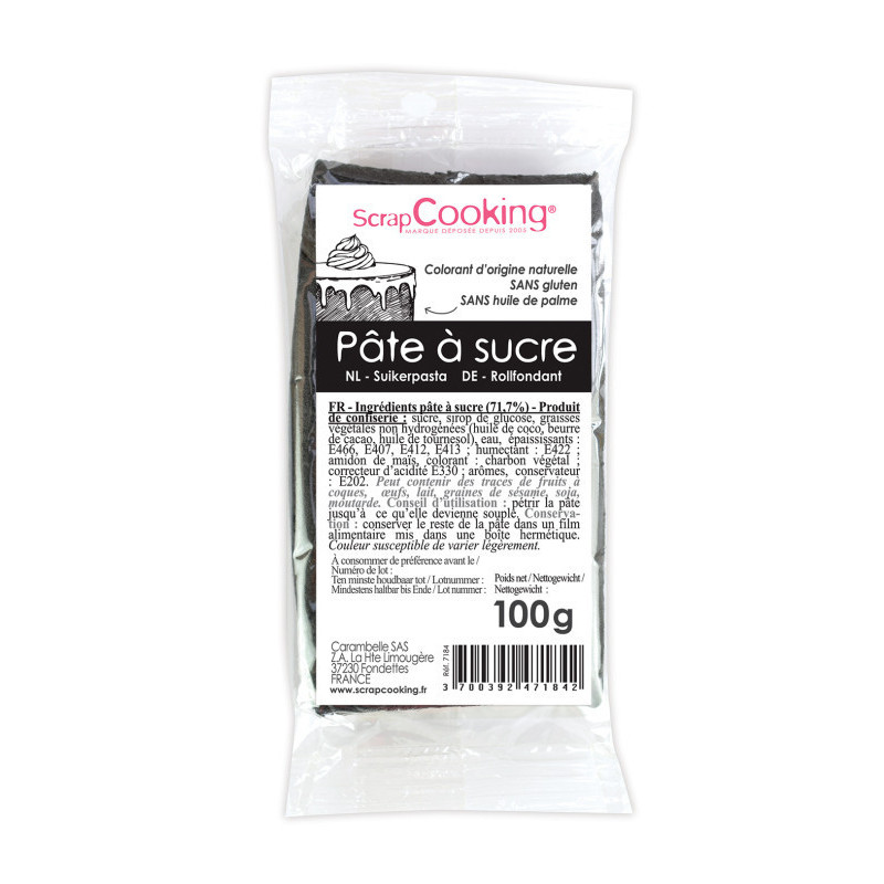 Pâte à sucre noir 100g, Scrapcooking