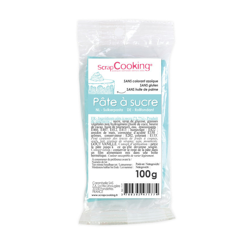Scrapcooking - Pâte à sucre bleu clair 100g, Scrapcooking - ScrapCooking