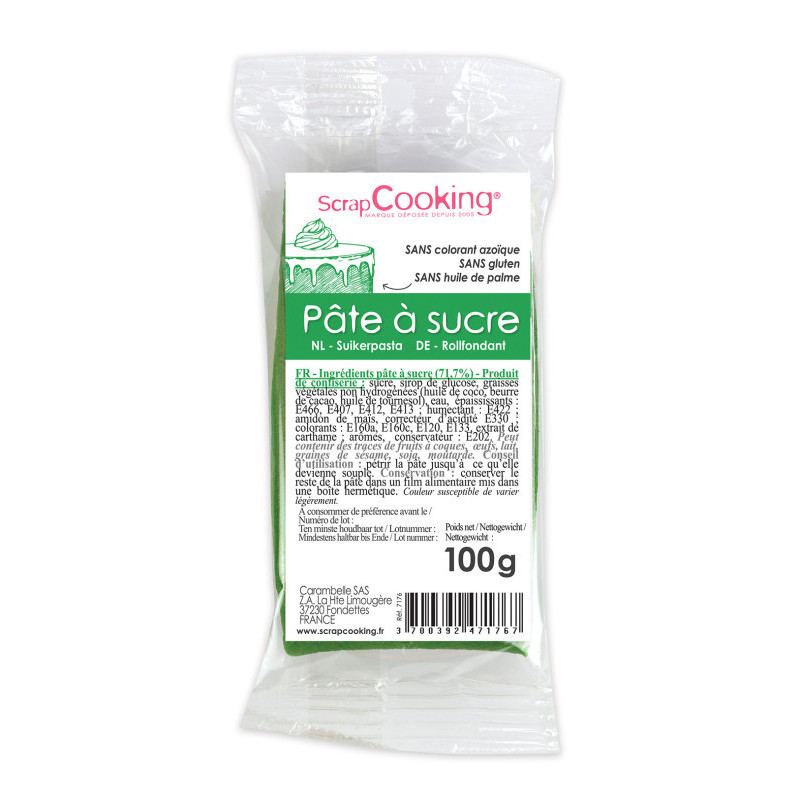 Pâte à sucre vert foncé 100g, Scrapcooking