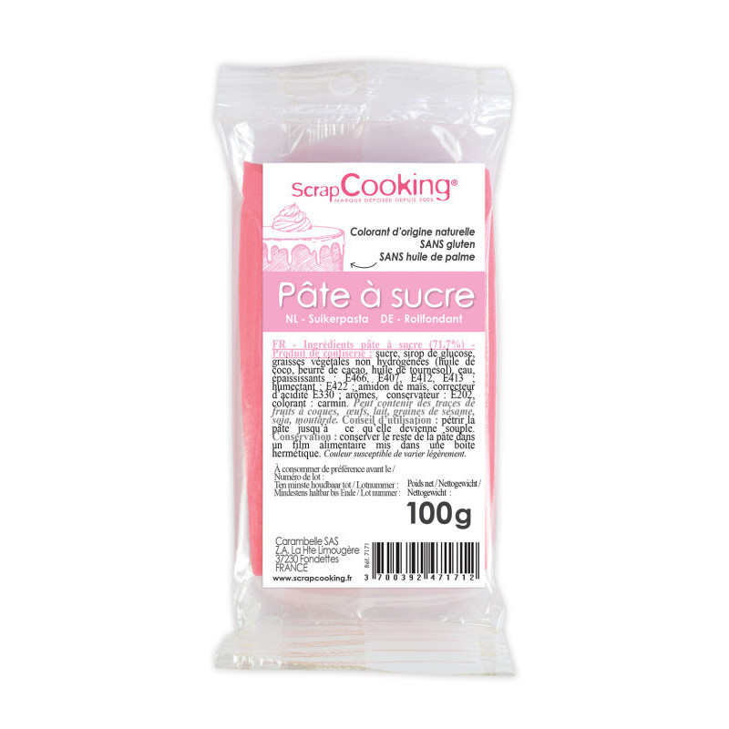 Pâte à sucre rose 100g, Scrapcooking