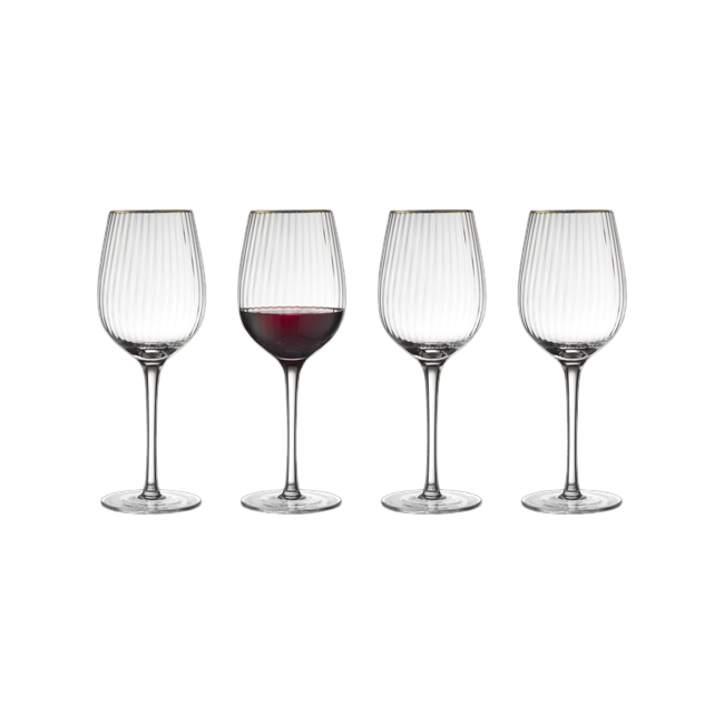 Coffret 4 verres à vin 40 cl Palermo Gold, Lyngby Glas