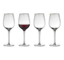 Coffret 4 verres à vin 40 cl Palermo Gold, Lyngby Glas