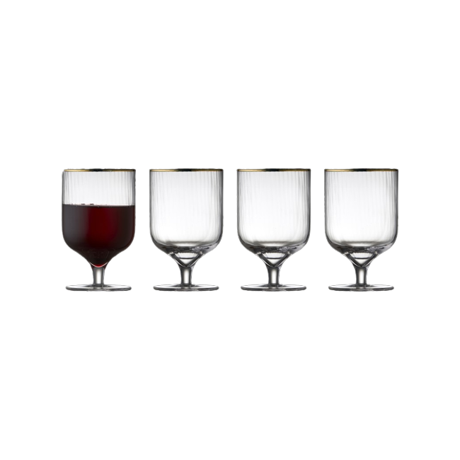 Coffret 4 verres à vin 30 cl Palermo Gold, Lyngby Glas
