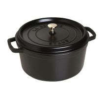 Cocotte en fonte ronde noire 28cm, Staub