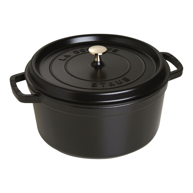 Cocotte en fonte ronde noire 28cm, Staub