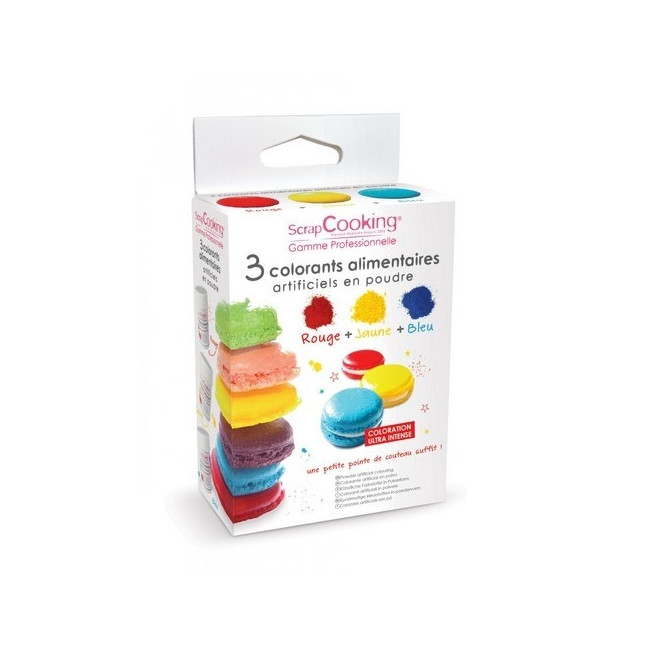 3 colorants artificiels en poudre, Scrapcooking