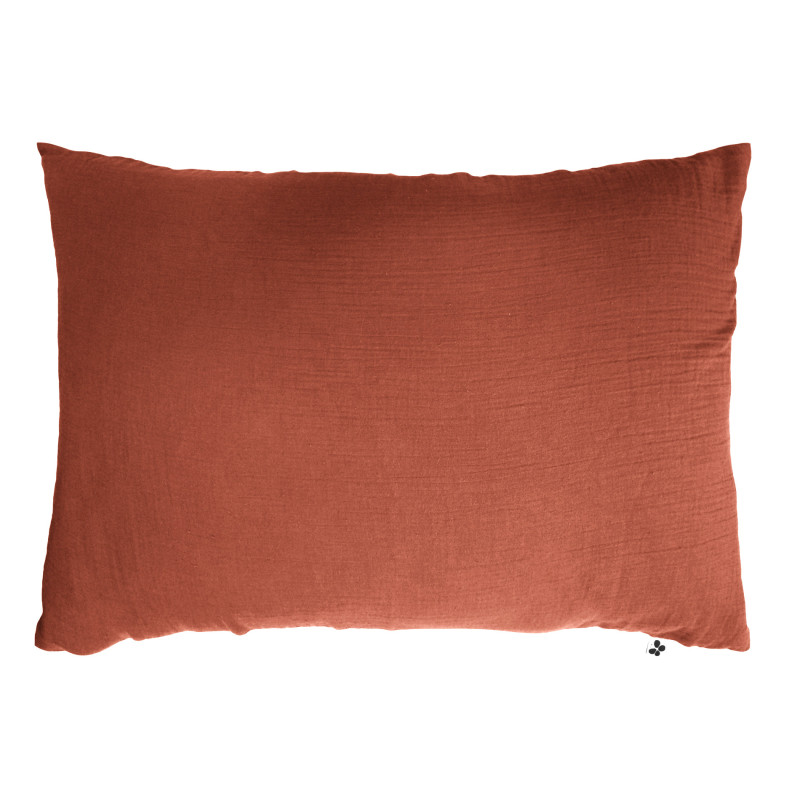 L'effet papillon - Taie d'oreiller Gaze de coton Gaïa Terracotta, L'effet papillon 50 x 70 cm - L'effet papillon