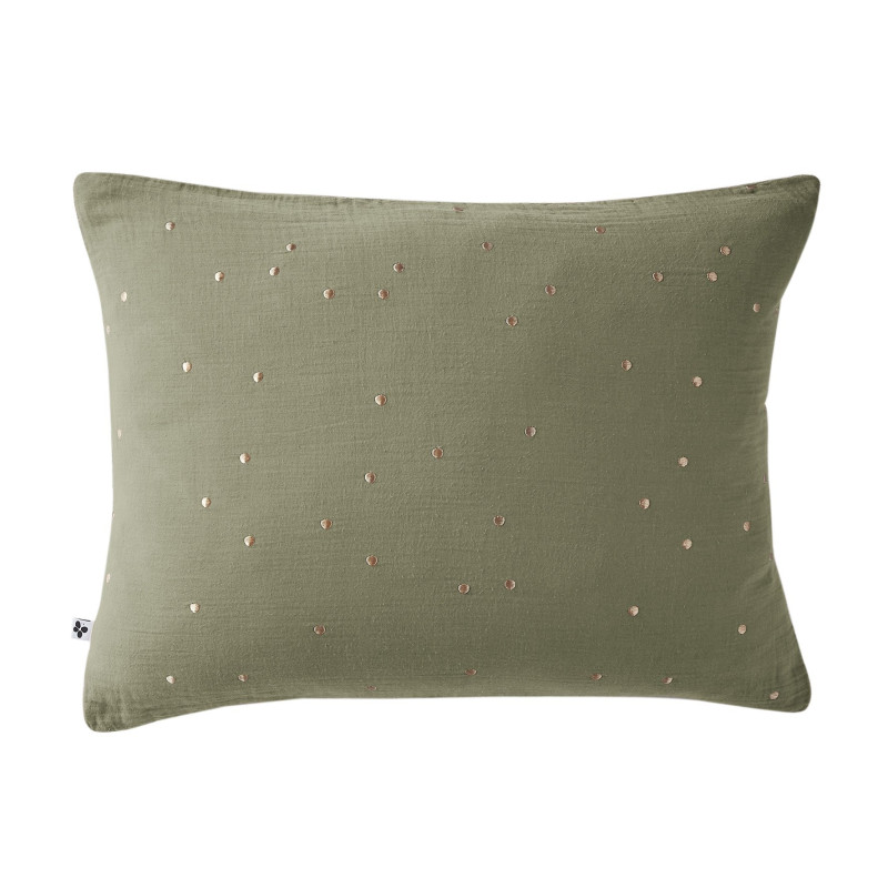 L'effet papillon - Taie d'oreiller Gaze de coton Gaïa Chic Romarin, L'effet papillon 50 x 70 cm - L'effet papillon